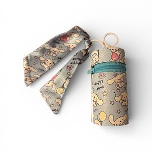 Sanrio Gray and Pink Cinnamon Roll Accessory Bag